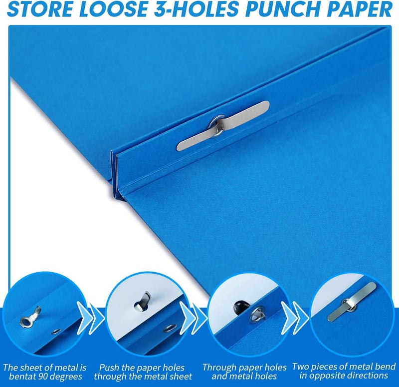 RAZCC Two Pocket Folders, 50 Pack Two Pocket Folders with Prongs, 3 Prong Folders Fit Letter Size Paper, Pocket Paper File Folders for School Office Home Business, Assorted 5 Colors - Image 4